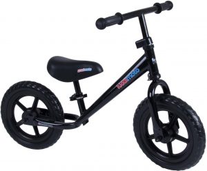 Kiddimoto Black Super Junior Balance Bike - 12 Inch Wheel